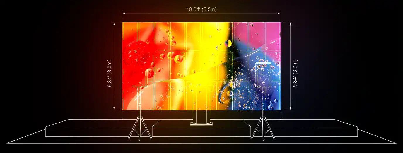 Single 18.04 foot by 9.84 foot LED wall rental configuration